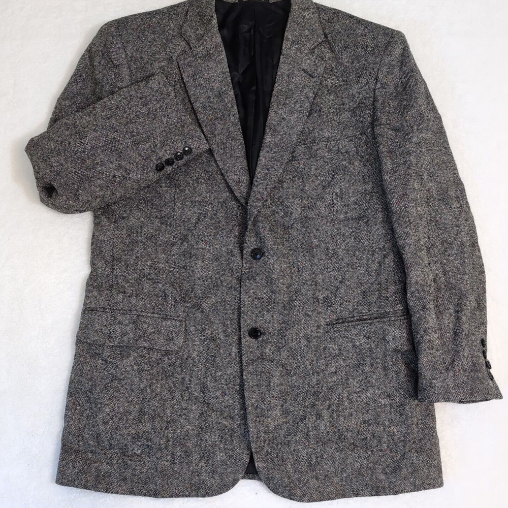 VTG Barrington Men's Tweed Sport Coat Blazer Two Button‎ Gray Color Speckled 42L - Picture 3 of 10